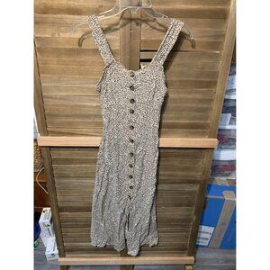 Japna Dress Boho Animal Print Y2K Retro Summer Maxi Beige Women's Size Small